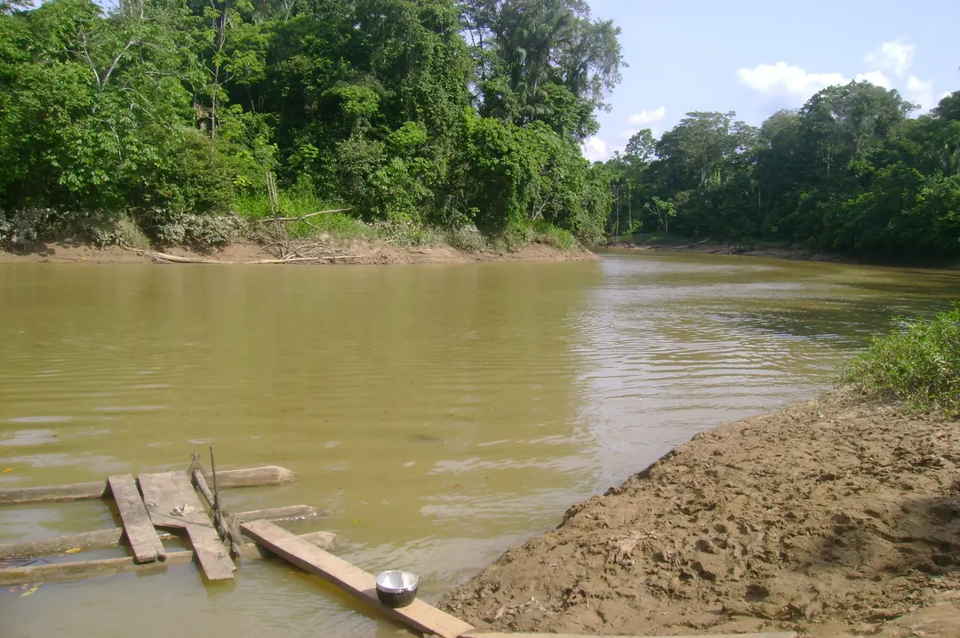 Comuna Kichwa Llanchama a orillas del Río Tiputini, provincia de Orellana